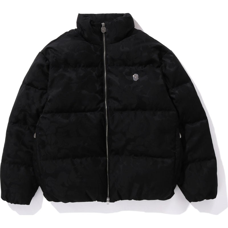 Men Bape Tonal Solid Camo Puffer Down Jacket Jackets Black USA | AW7016306