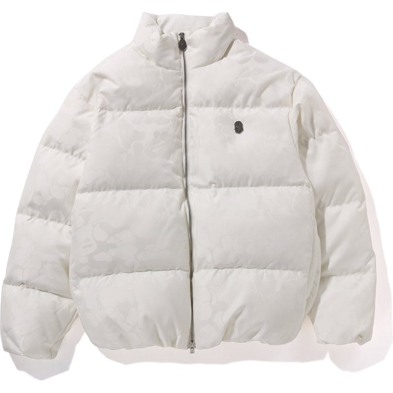 Men Bape Tonal Solid Camo Puffer Down Jacket Jackets White USA | LN7041001