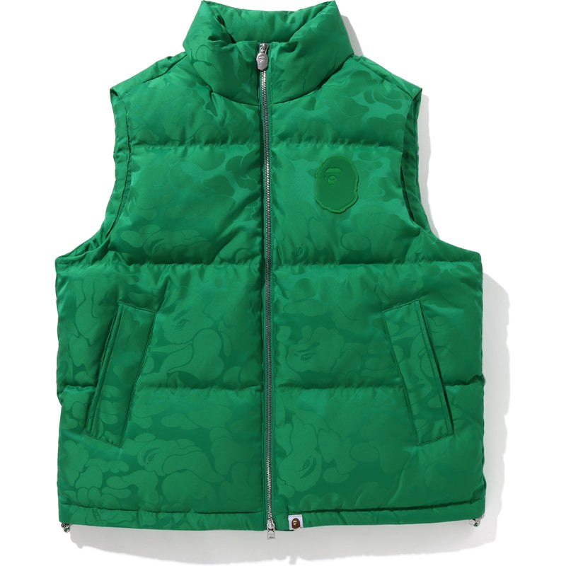 Men Bape Tonal Solid Camo Puffer Down Vest Jackets Green USA | QW5087207