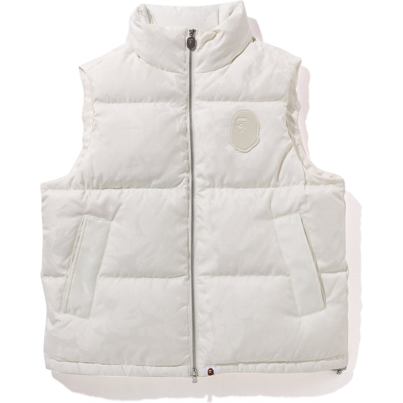 Men Bape Tonal Solid Camo Puffer Down Vest Jackets White USA | FD0505855