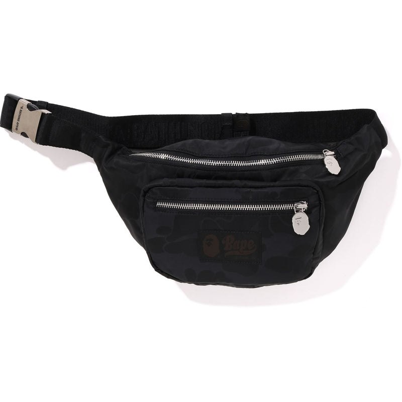 Men Bape Tonal Solid Camo Waist Bag Bags Black USA | SA0673963