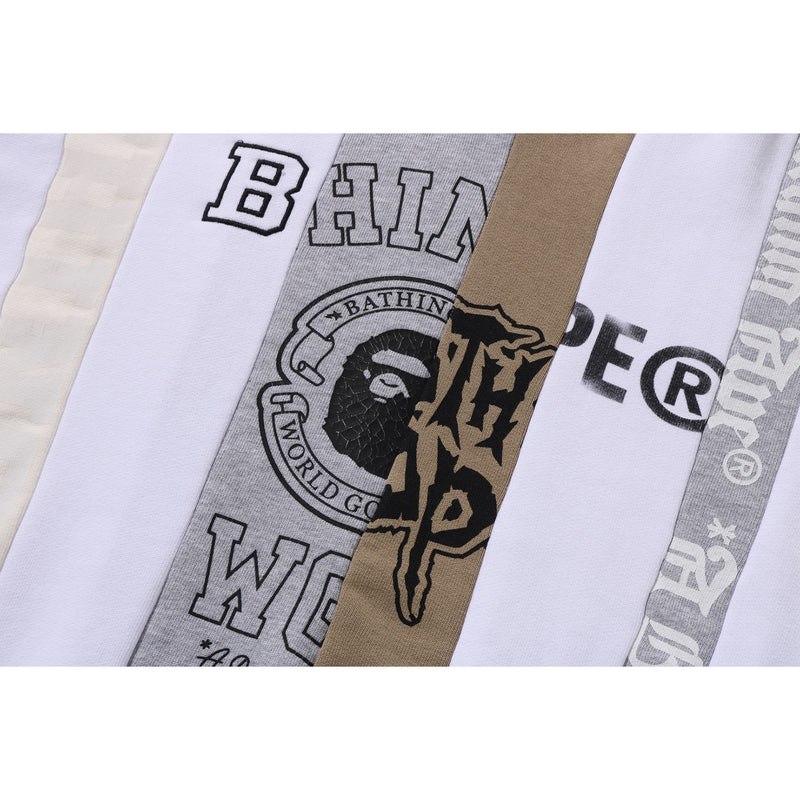 Men Bape Upcycle Crewneck Sweatshirts White USA | IC0326736