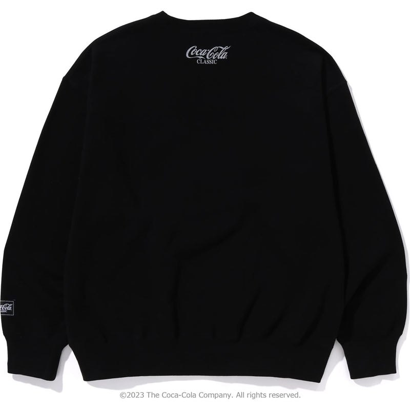 Men Bape X Coca-cola Ape Head Crewneck Relaxed Fit Sweatshirts Black USA | BI0646066