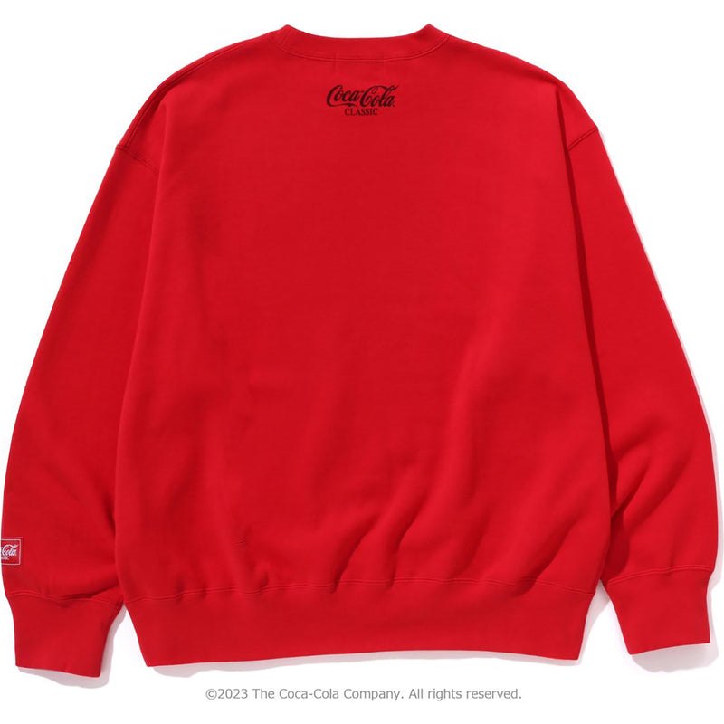 Men Bape X Coca-cola Ape Head Crewneck Relaxed Fit Sweatshirts Red USA | OF3655765