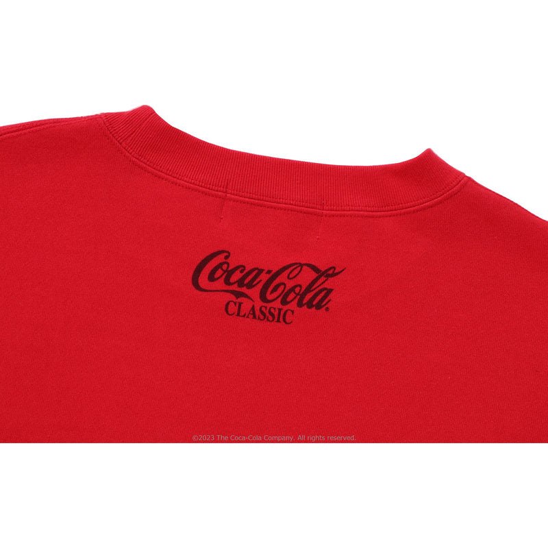 Men Bape X Coca-cola Ape Head Crewneck Relaxed Fit Sweatshirts Red USA | OF3655765