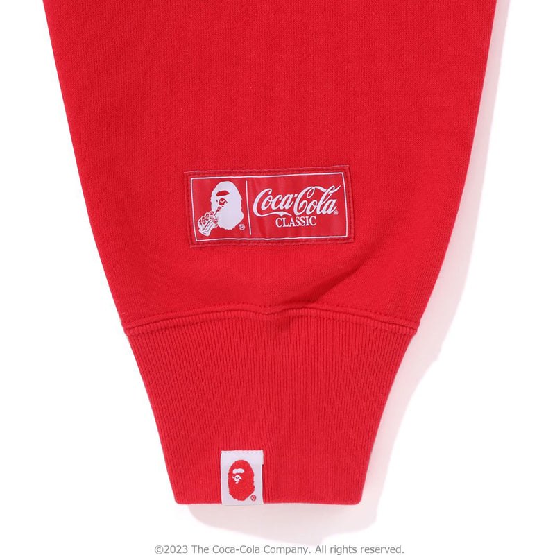 Men Bape X Coca-cola Ape Head Crewneck Relaxed Fit Sweatshirts Red USA | OF3655765