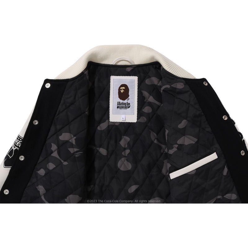 Men Bape X Coca-cola Varsity Jacket Jackets Black USA | PF6745075