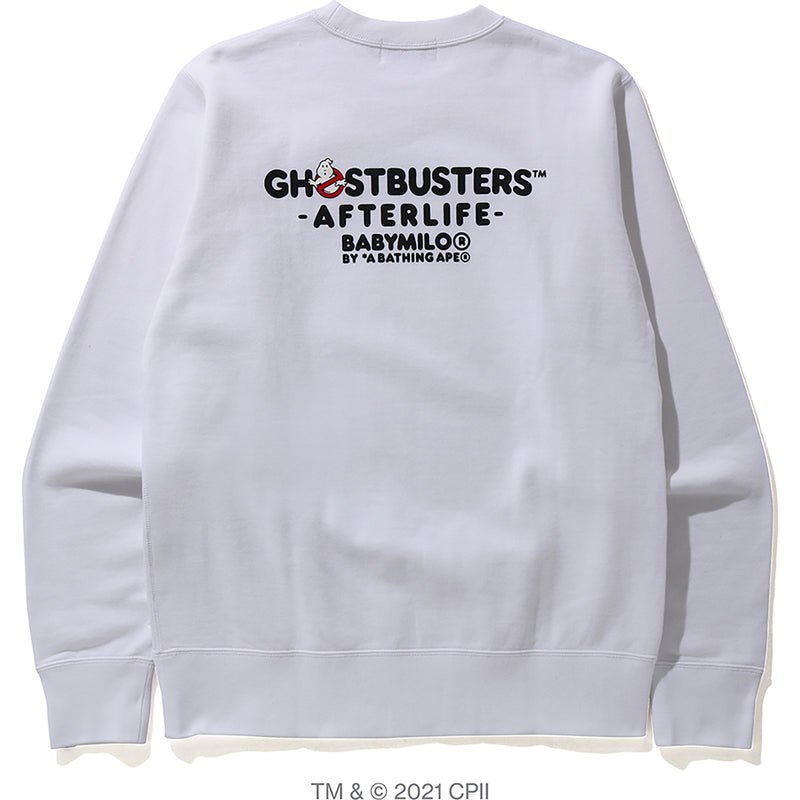 Men Bape X Ghostbusters Ape Head Crewneck Sweatshirts White USA | BX4464644