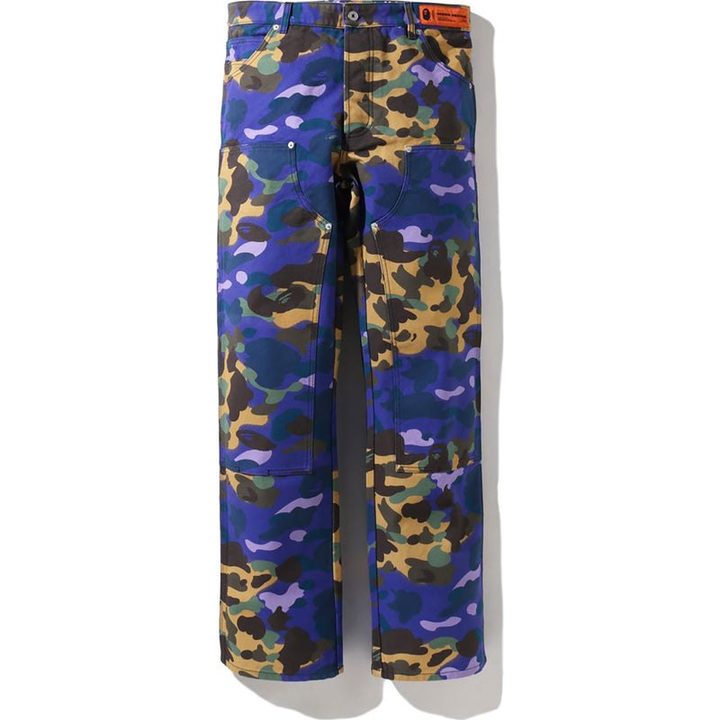 Men Bape X Heron Preston Mix 1st Camo Duck Painter Pants M2 Pants Purple USA | AC6486546