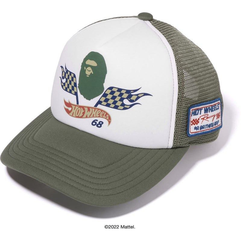 Men Bape X Hot Wheels Mesh Cap Caps Olivedrab USA | OX0528958