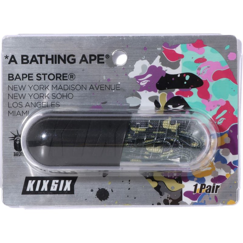 Men Bape X Kixsix Us Limited Collection Shoe Lace Accessories Black USA | IR7545855