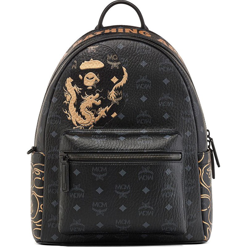 Men Bape X Mcm Stark Lunar New Year Visetos Daypack Accessories Black USA | HC6951291