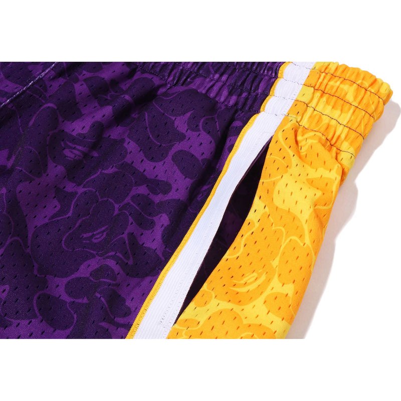 Men Bape X Mitchell & Ness Los Angeles Lakers Jersey Shorts Shorts Purple USA | JB2643063