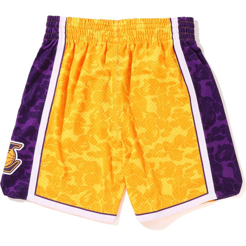 Men Bape X Mitchell & Ness Los Angeles Lakers Jersey Shorts Shorts Yellow USA | FM2601461