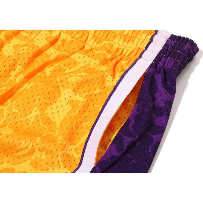 Men Bape X Mitchell & Ness Los Angeles Lakers Jersey Shorts Shorts Yellow USA | FM2601461