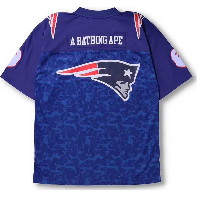 Men Bape X Mitchell & Ness Nfl New England Patriots Legacy Jersey Cut And Sewn Navy USA | JZ7428848