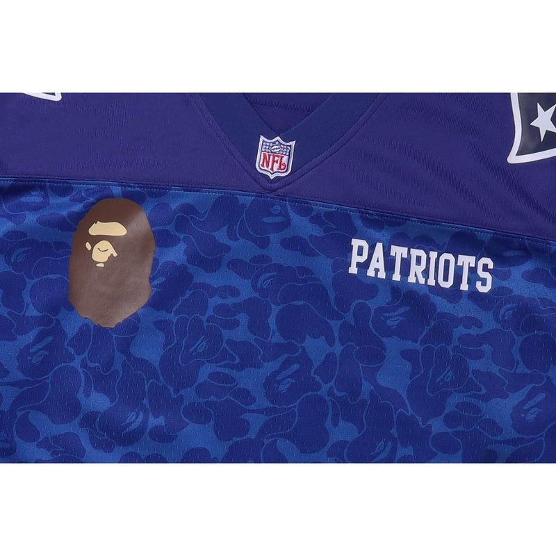 Men Bape X Mitchell & Ness Nfl New England Patriots Legacy Jersey Cut And Sewn Navy USA | JZ7428848