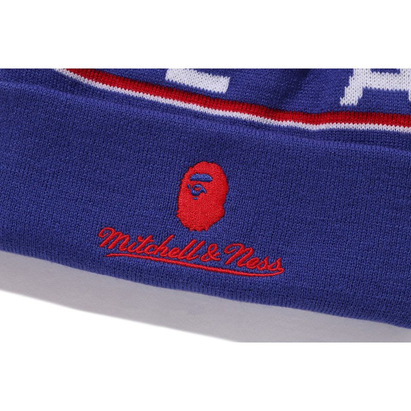 Men Bape X Mitchell & Ness Nhl Pom Beanie Caps Navy USA | CR0724774