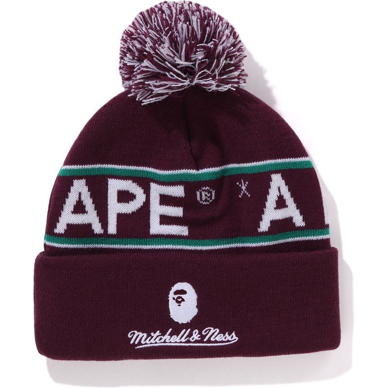 Men Bape X Mitchell & Ness Nhl Pom Beanie Caps Purple USA | GH8691361