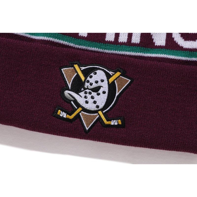 Men Bape X Mitchell & Ness Nhl Pom Beanie Caps Purple USA | GH8691361