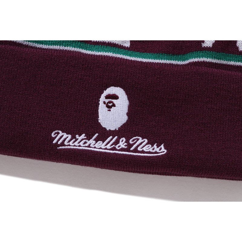 Men Bape X Mitchell & Ness Nhl Pom Beanie Caps Purple USA | GH8691361