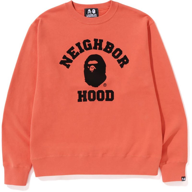 Men Bape X Neighbourhood Relaxed Fit Crewneck Sweatshirts Orange USA | TH5438148