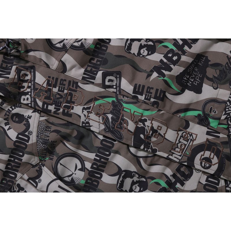 Men Bape X Neighbourhood Snowboard Jacket Jackets Green USA | OY2832082