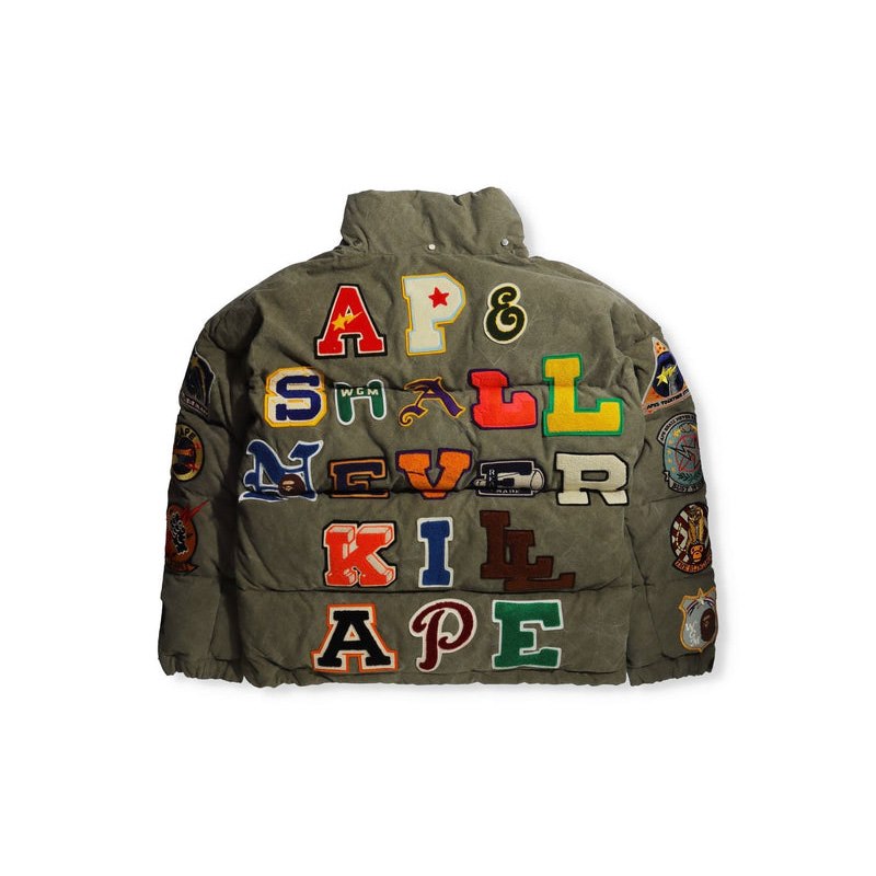 Men Bape X Readymade Tiger Shark Down Jacket Jackets Olivedrab USA | ZR4559159