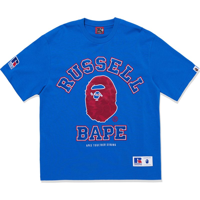 Men Bape X Russell Tee Cut And Sewn Blue USA | RU9780670