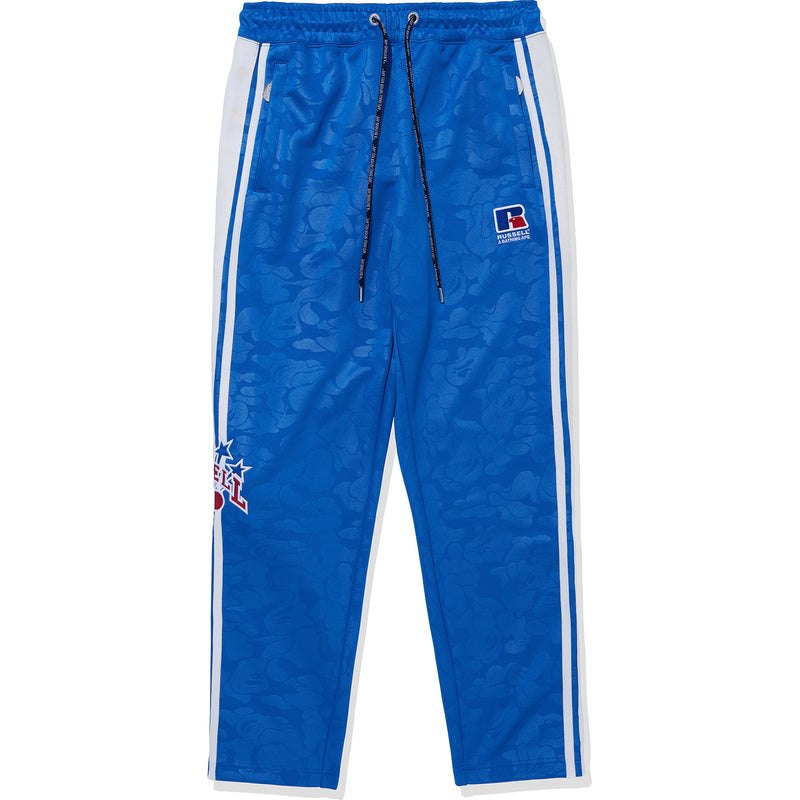 Men Bape X Russell Track Pants Pants Blue USA | WD6880980