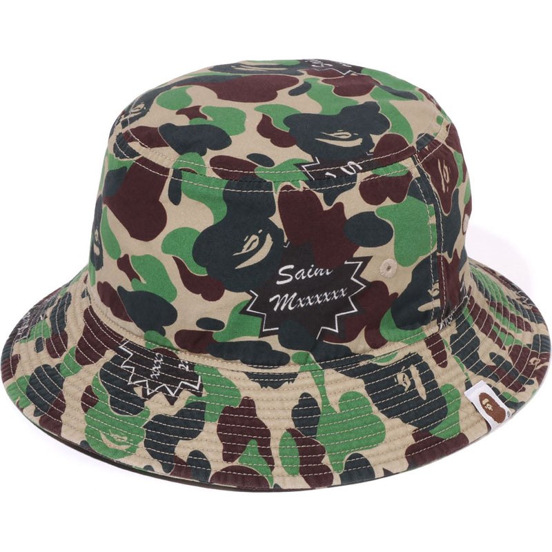 Men Bape X Saint Mxxxxxx Abc Camo Bucket Hat Caps Green USA | XR2624664