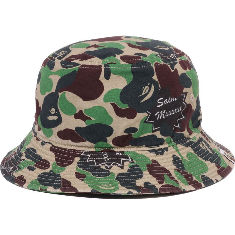 Men Bape X Saint Mxxxxxx Abc Camo Bucket Hat Caps Green USA | XR2624664