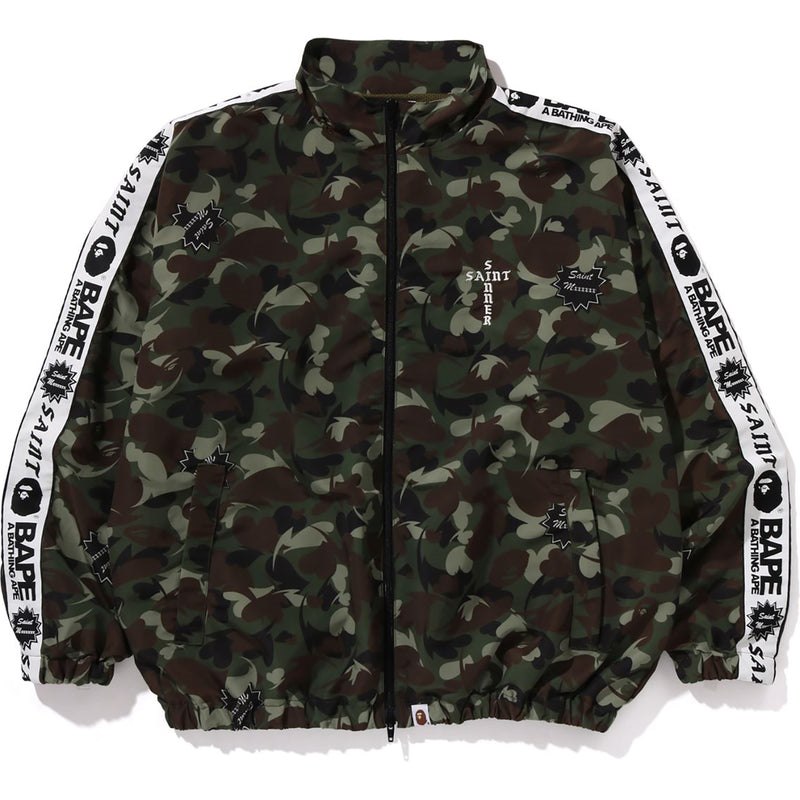 Men Bape X Saint Mxxxxxx Heart Camo Track Jacket Jackets Olive USA | XF9399039