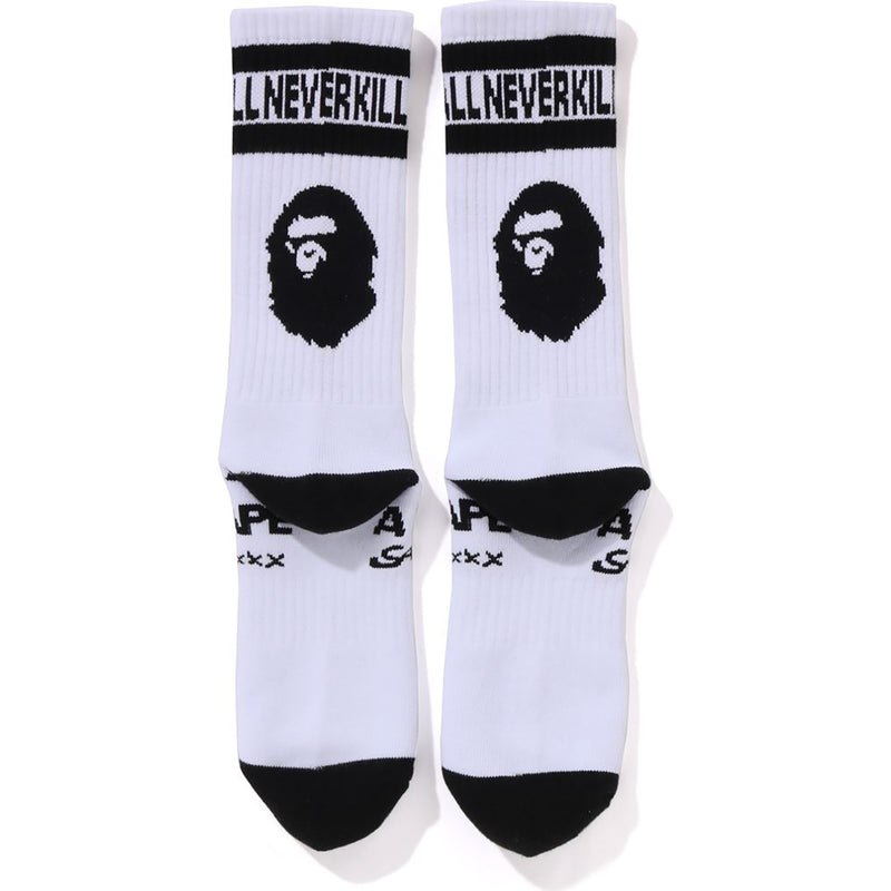 Men Bape X Saint Mxxxxxx Socks Socks White USA | QU3219329