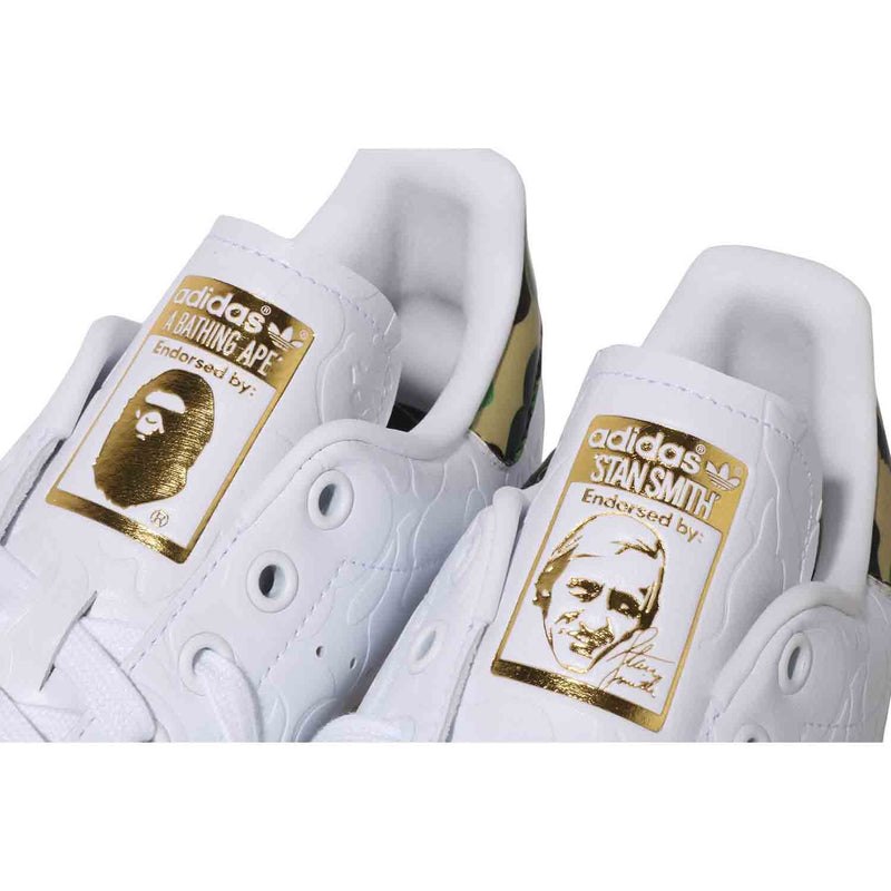 Men Bape X Stan Smith Camo Sneakers White USA | TJ4235725