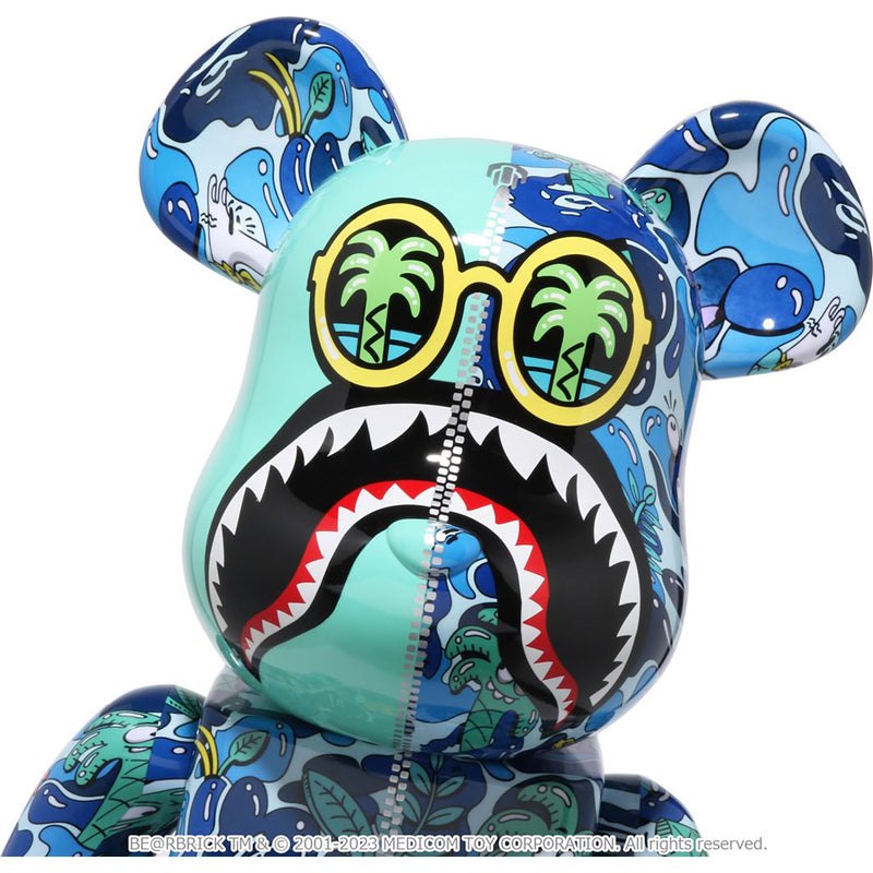 Men Bape X Steven Harrington Shark Be@rbrick 1000% Figure Blue USA | IZ5774674