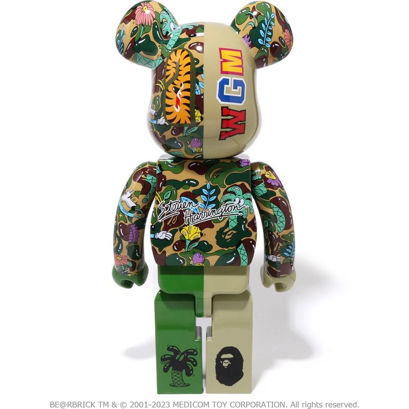 Men Bape X Steven Harrington Shark Be@rbrick 1000% Figure Green USA | YX0805585