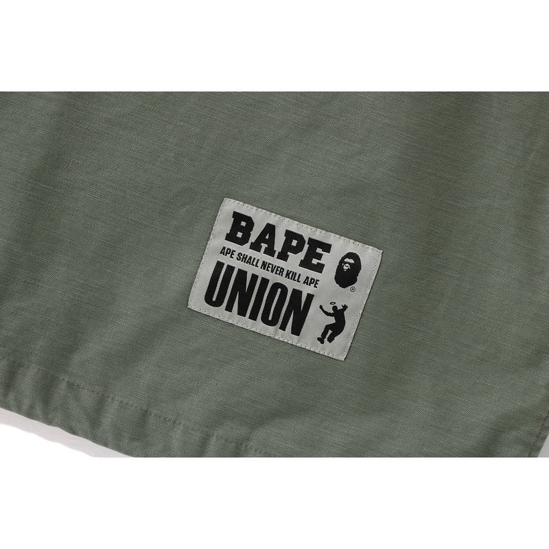 Men Bape X Union Pigment Dyed Coach Jacket Jackets Olivedrab USA | KK3574954