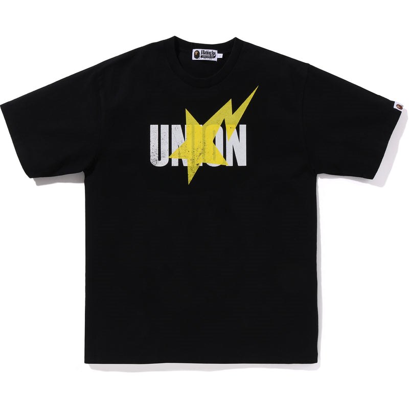 Men Bape X Union Pigment Dyed Sta Tee Cut And Sewn Black USA | UL1549159