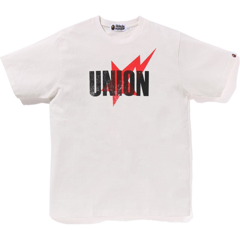 Men Bape X Union Pigment Dyed Sta Tee Cut And Sewn White USA | TU0071601