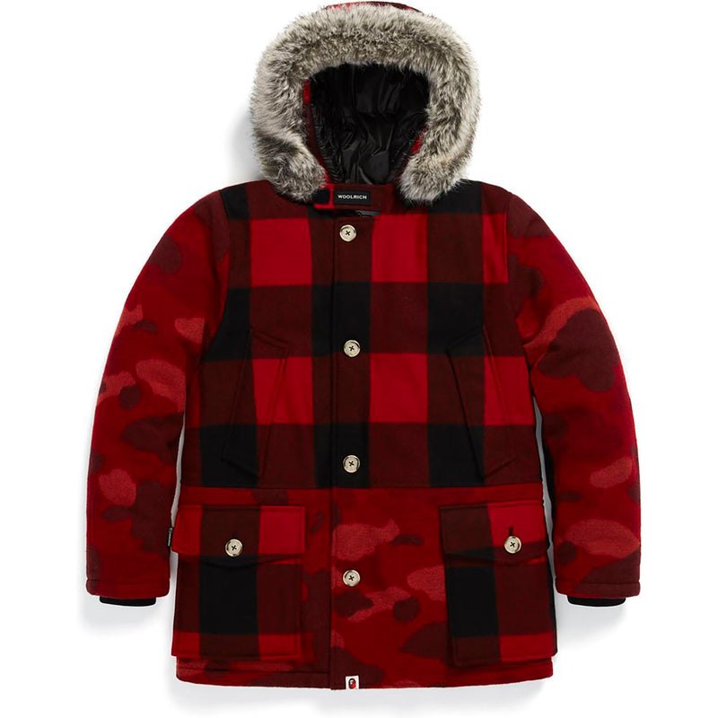 Men Bape X Woolrich Arctic Parka Jackets Red USA | UG4750070