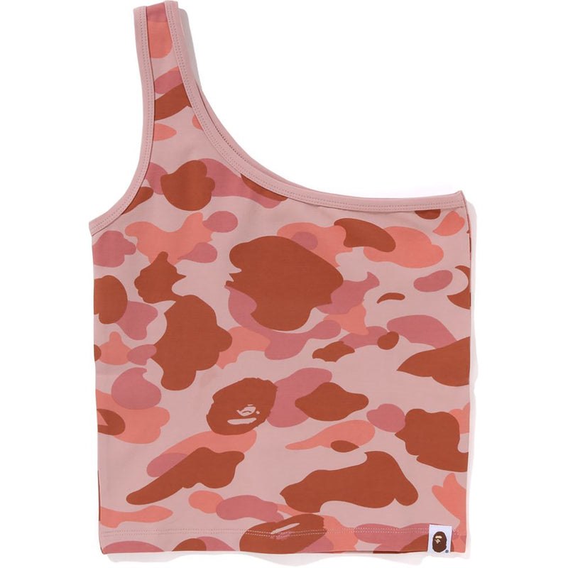 Women Bape 1st Camo One Shoulder Top T Shirts Pink USA | XR4924794