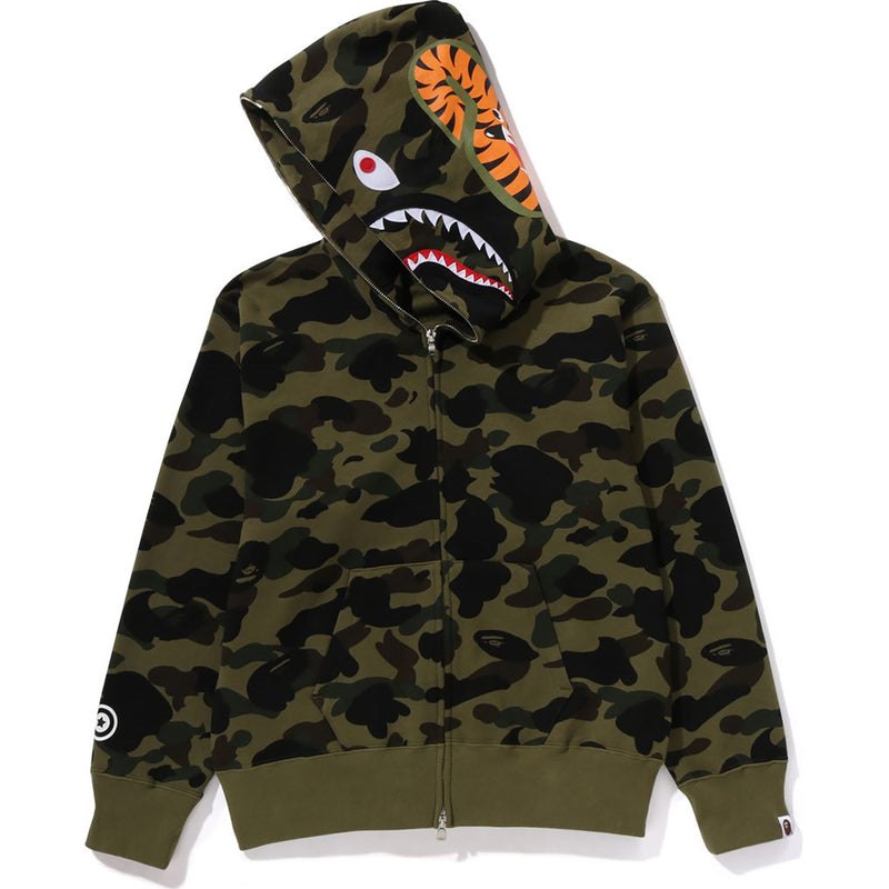 Women Bape 1st Camo Shark Full Zip Hoodie Wide Fit Hoodie Green USA | ZX9964794