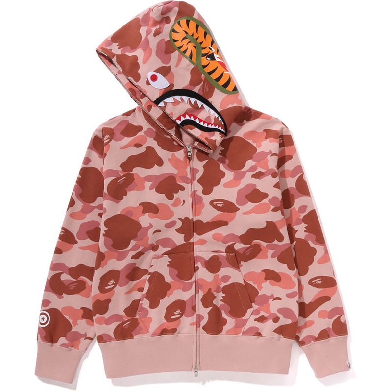 Women Bape 1st Camo Shark Full Zip Hoodie Wide Fit Hoodie Pink USA | HK9744774