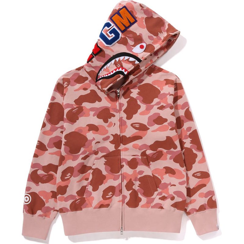 Women Bape 1st Camo Shark Full Zip Hoodie Wide Fit Hoodie Pink USA | HK9744774