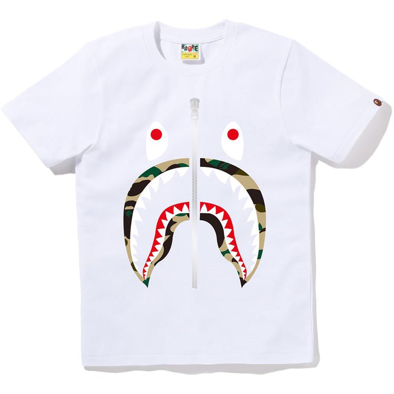 Women Bape 1st Camo Shark Tee T Shirts White Yellow USA | JV6169219