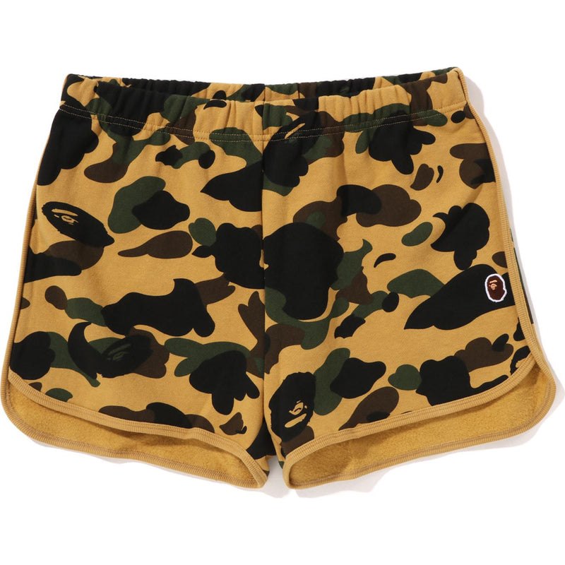 Women Bape 1st Camo Sweat Shorts Shorts Yellow USA | UQ2813383