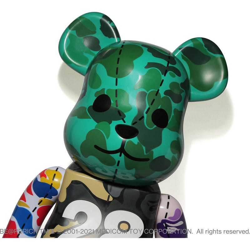 Women Bape A Bathing Ape 28th Anniversary Be@rbrick 1000% Figure Green USA | FO7781171