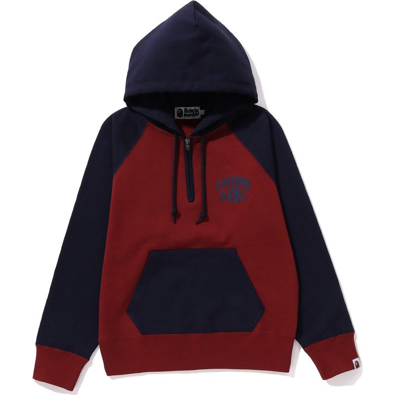 Women Bape A Bathing Ape Half Zip Pullover Hoodie L Wide Hoodie Burgundy USA | XW8302432