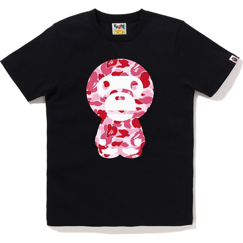 Women Bape Abc Camo Big Baby Milo Tee T Shirts Black Pink USA | LV8618068